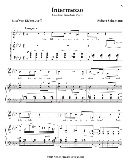 Liederkreis, Op. 39 (in 3 medium keys)