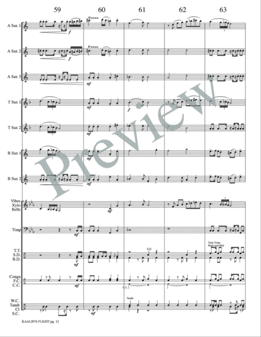 Kaalin's Flight Kaalin's Flight Small Ensemble scores gallery preview page 14
