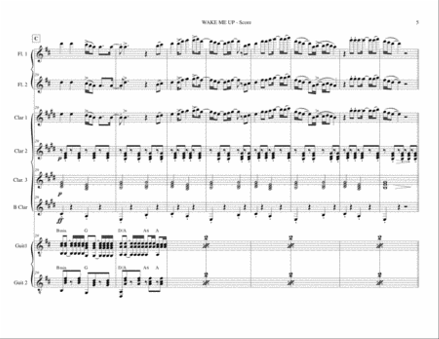 Wake Me Up Wake Me Up Small Ensemble scores gallery preview page 5