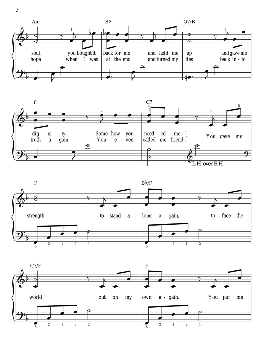 You Needed Me You Needed Me Easy Piano scores gallery preview page 2