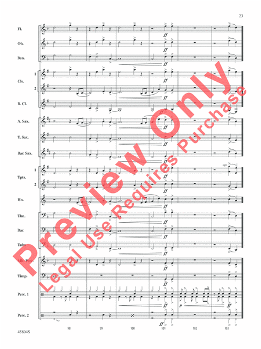 Just Like Fire Concert Band scores gallery preview page 23