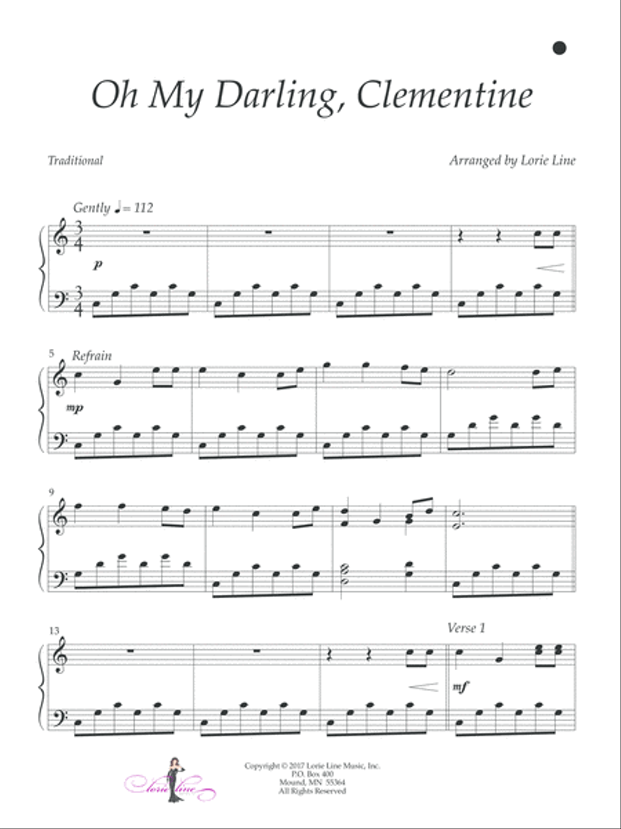 Oh My Darling, Clementine Easy Piano scores gallery preview page 2