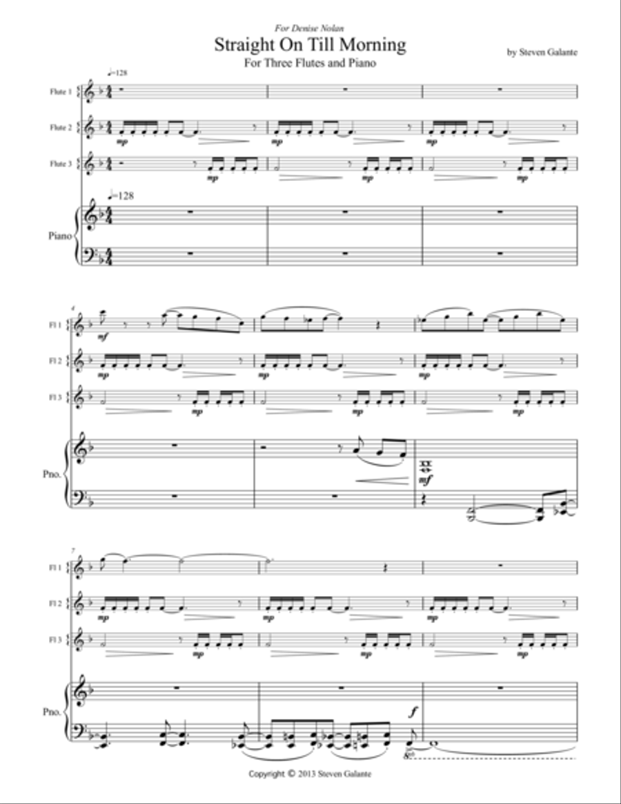 Straight On Till Morning Small Ensemble scores gallery preview page 1