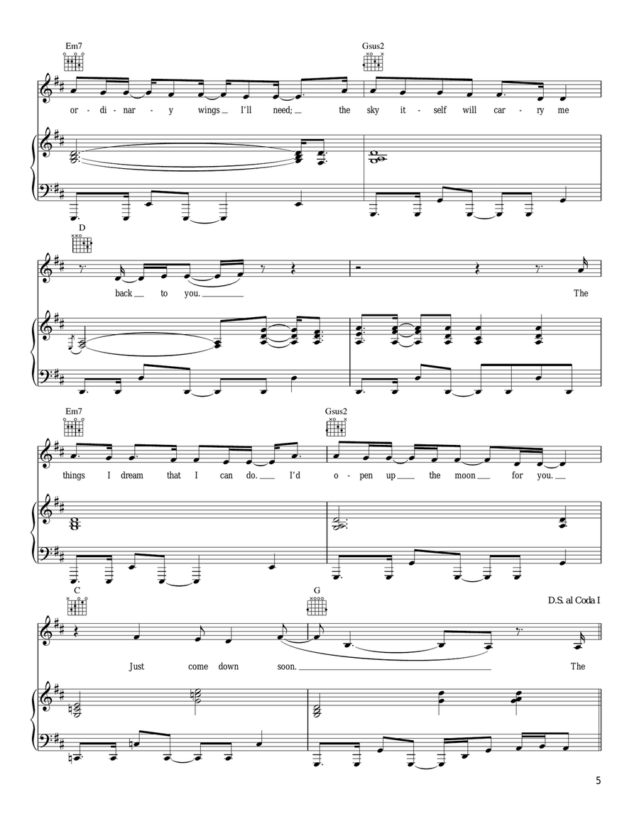 One Sweet Love One Sweet Love Piano, Vocal, Guitar scores gallery preview page 5