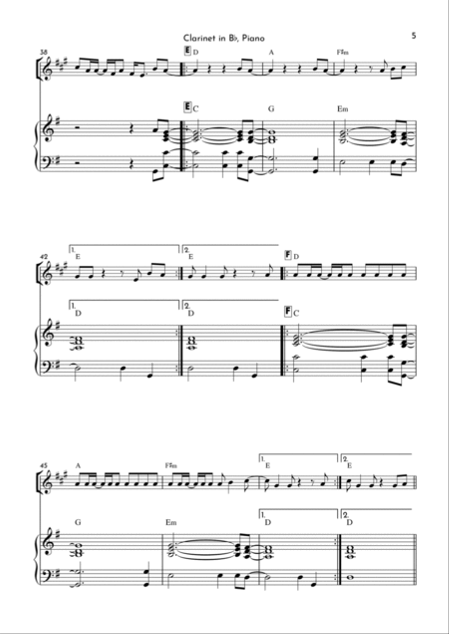 Maroon B-Flat Clarinet scores gallery preview page 5