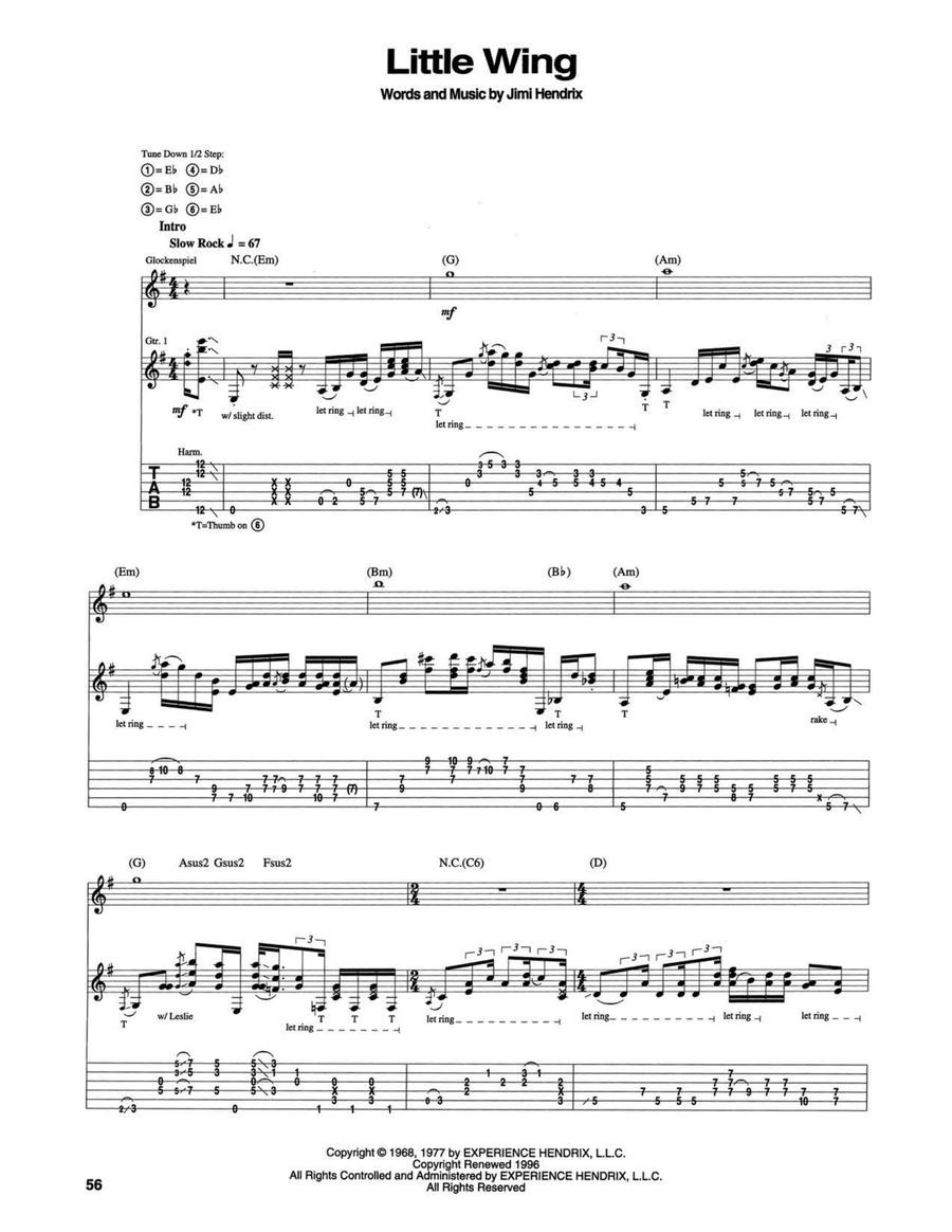 Little Wing Acoustic Guitar scores gallery preview page 1