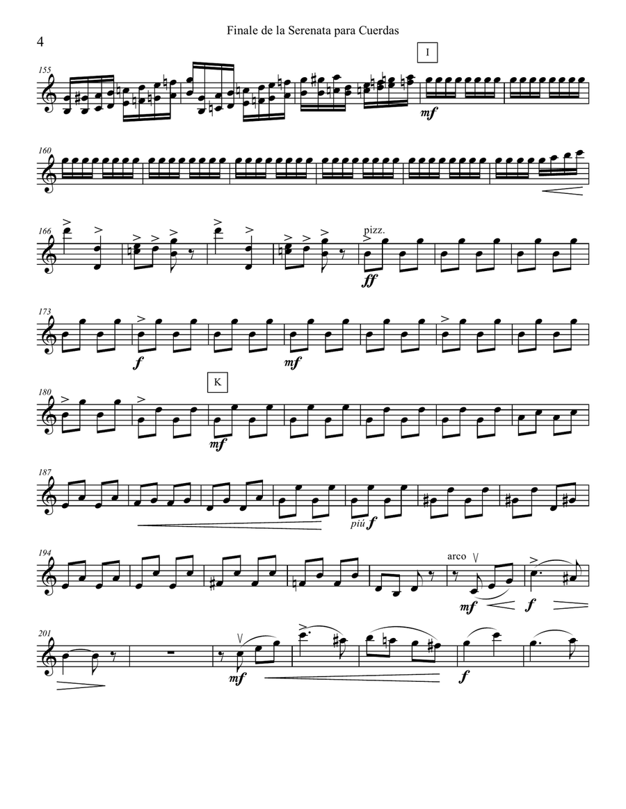 Finale (Tema Russo) from Tschaikowsky's String Serenade, op. 48 PARTS ONLY String Orchestra scores gallery preview page 4