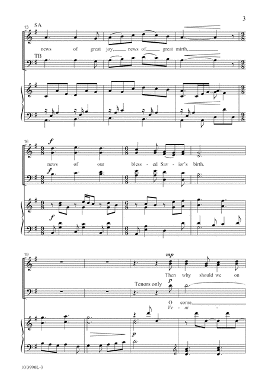 On Christmas Night 4-Part scores gallery preview page 4
