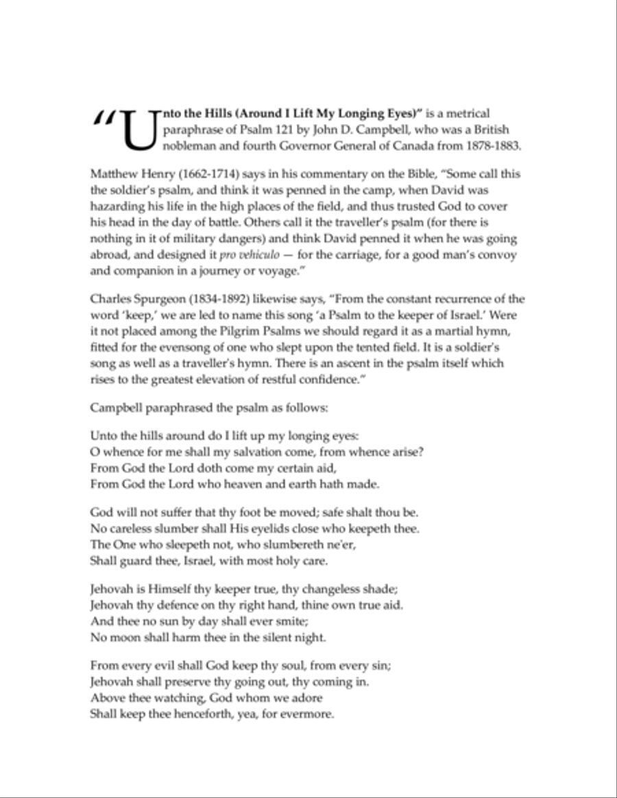 Unto the Hills (Psalm 121) - SATB voices, piano 4-Part scores gallery preview page 2