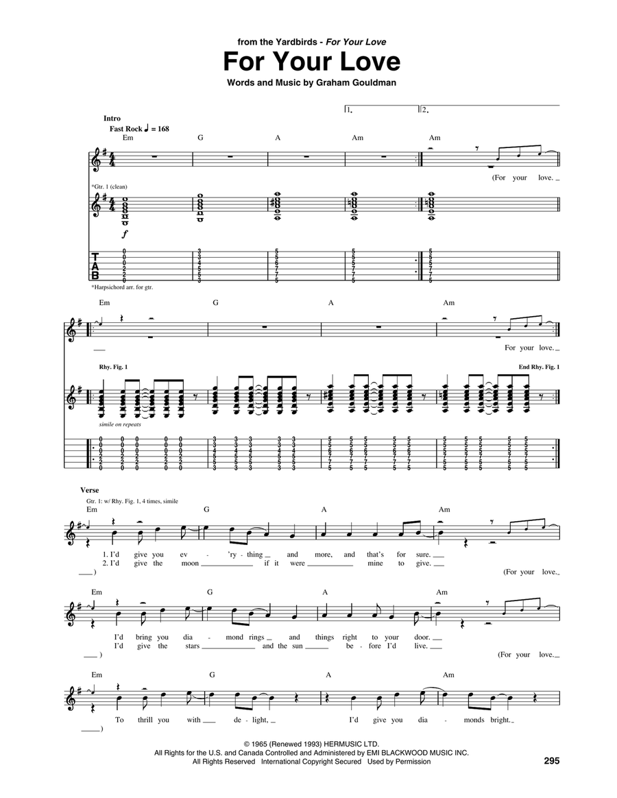 For Your Love For Your Love Acoustic Guitar scores gallery preview page 1
