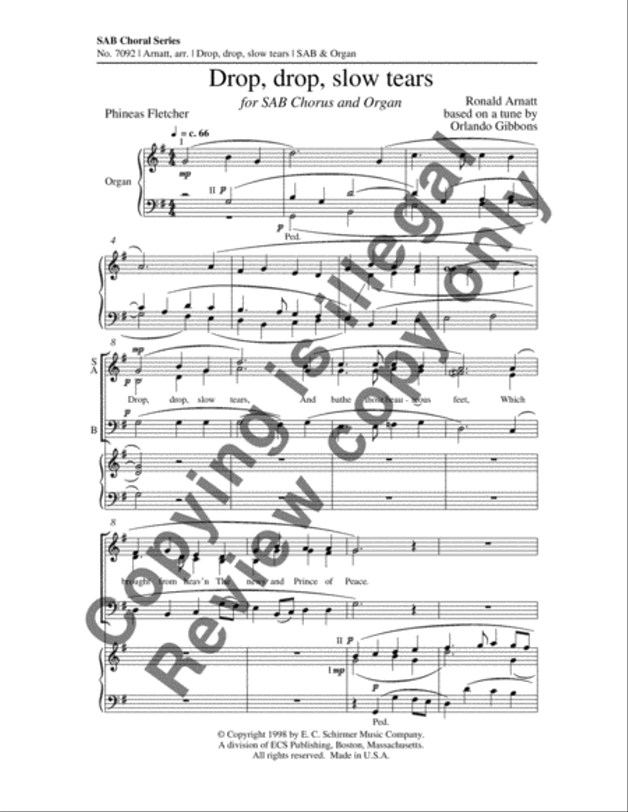 Drop, Drop, Slow Tears 3-Part scores gallery preview page 5