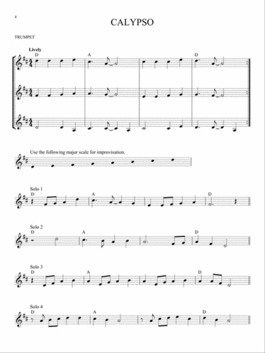 Easy Improvisation Trumpet Solo scores gallery preview page 4