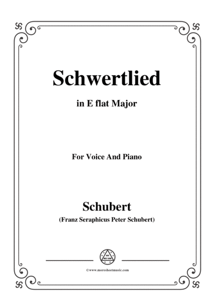 Schubert-Schwertlied,in E flat Major,D.170,for Voice and Piano image number null