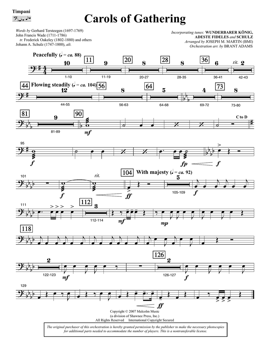 Carols Of Gathering (from Season Of Wonders) - Timpani