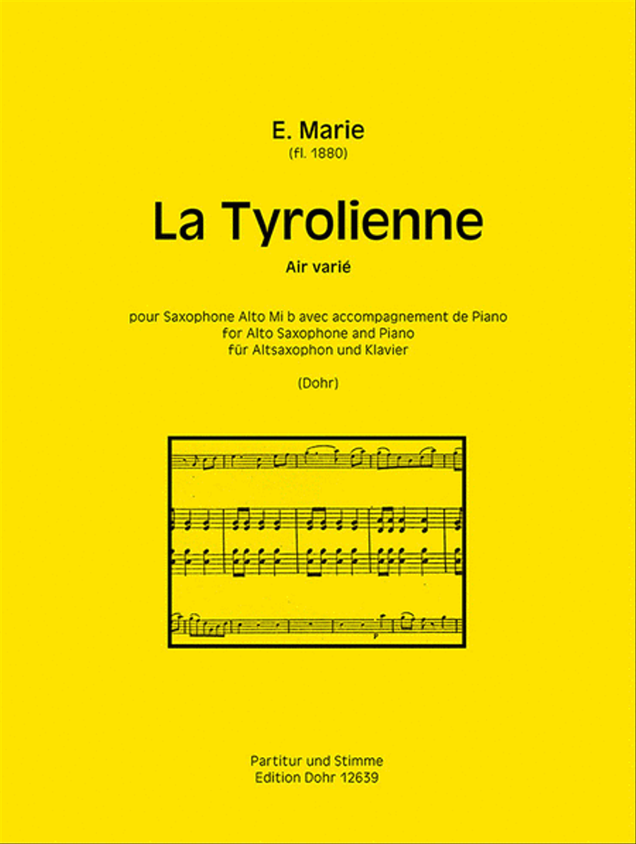 La Tyrolienne für Altsaxophon und Klavier -Air varié- Alto Saxophone scores gallery preview page 1