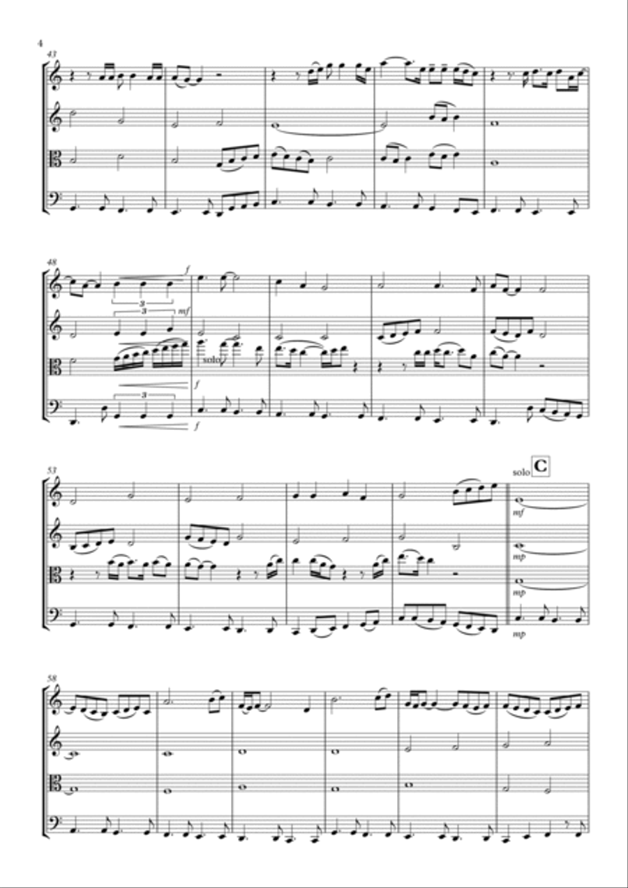 A Whiter Shade Of Pale String Quartet scores gallery preview page 4
