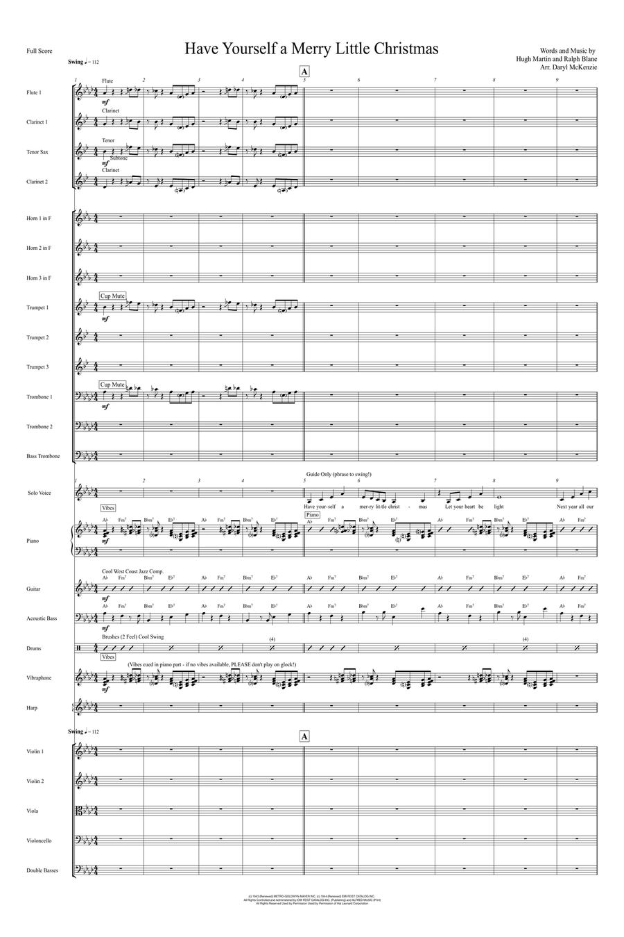 Have Yourself A Merry Little Christmas Full Orchestra scores gallery preview page 1