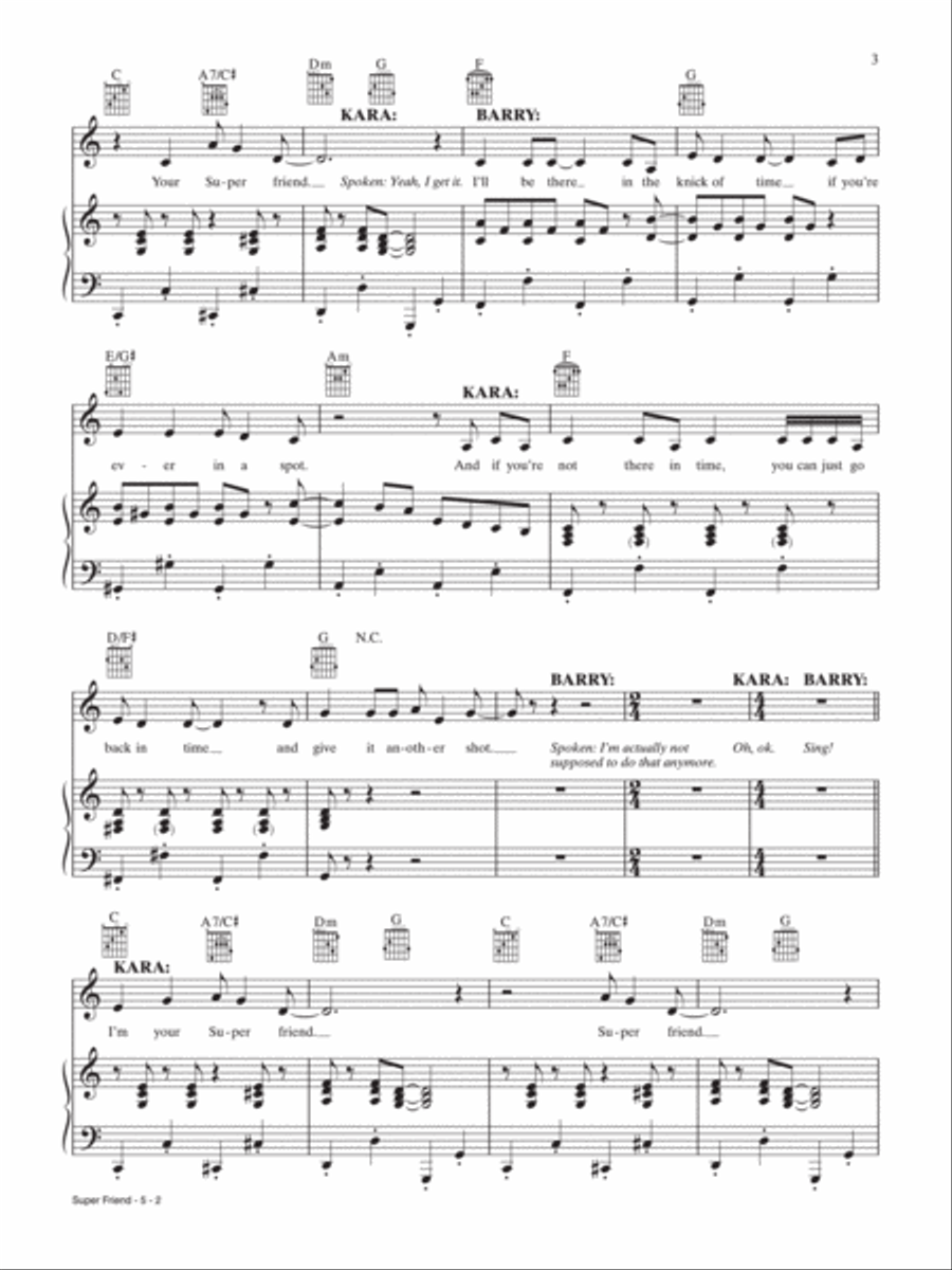 Super Friend (From the Television Series The Flash) Piano, Vocal, Guitar scores gallery preview page 2