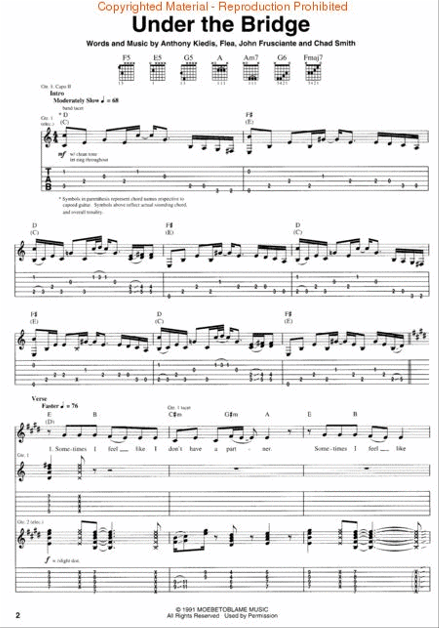 Red Hot Chili Peppers – Greatest Hits Electric Guitar scores gallery preview page 2