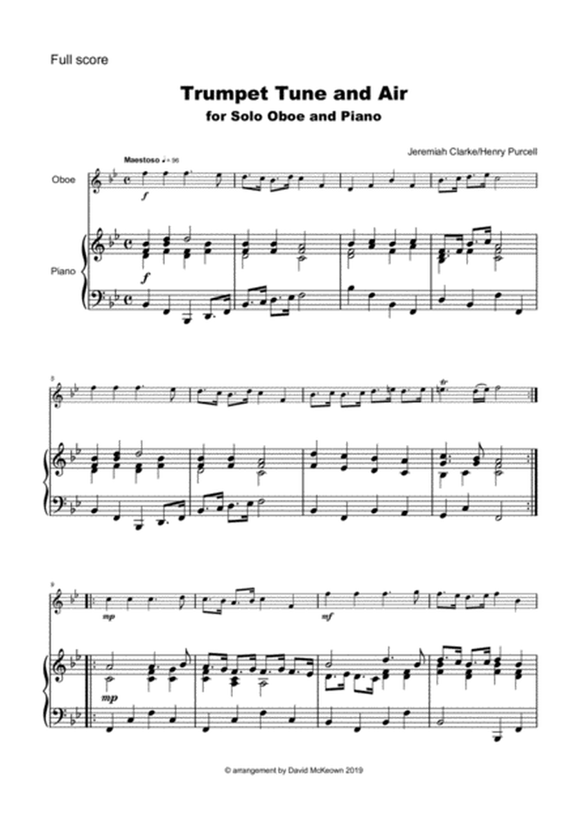 Trumpet Tune and Air, by Purcell; for solo Oboe and Piano