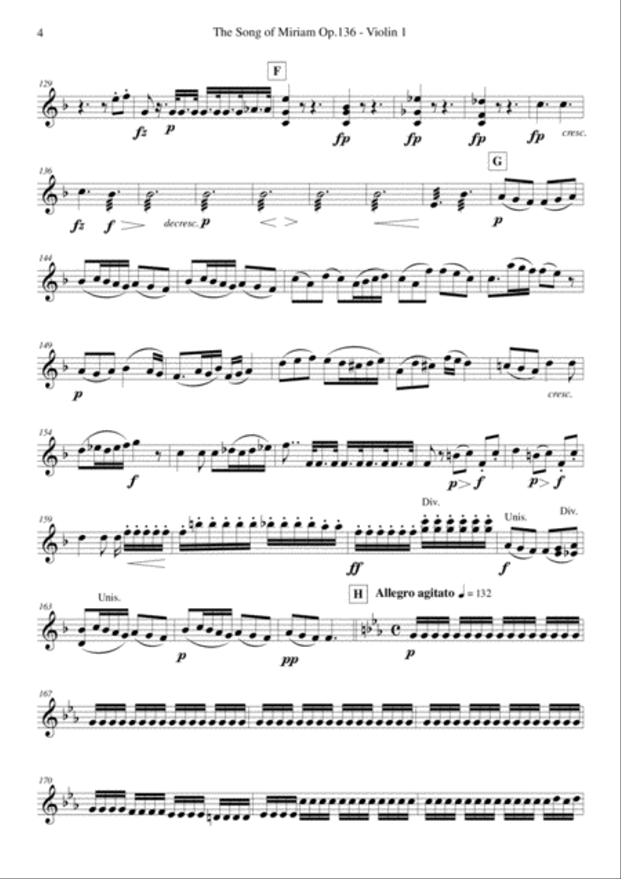 Schubert - The Song of Miriam Op.136 - Violin 1 Chamber Orchestra scores gallery preview page 4
