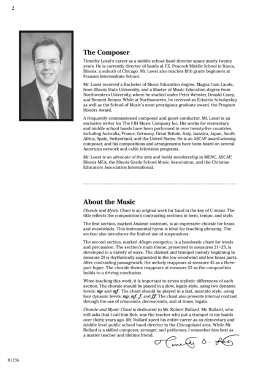 Chorale and Mystic Chant: Score Concert Band scores gallery preview page 2
