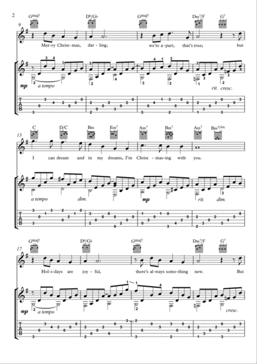 Merry Christmas, Darling Electric Guitar scores gallery preview page 2