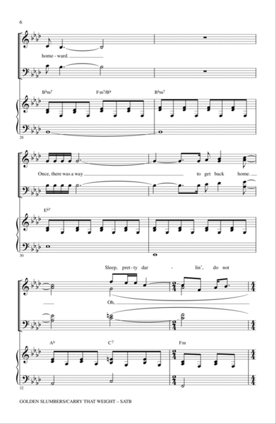 Golden Slumbers/Carry That Weight (from Sing) (arr. Mac Huff) 4-Part scores gallery preview page 5