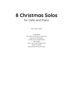 Book cover for 8 Christmas Solos for Cello and Piano