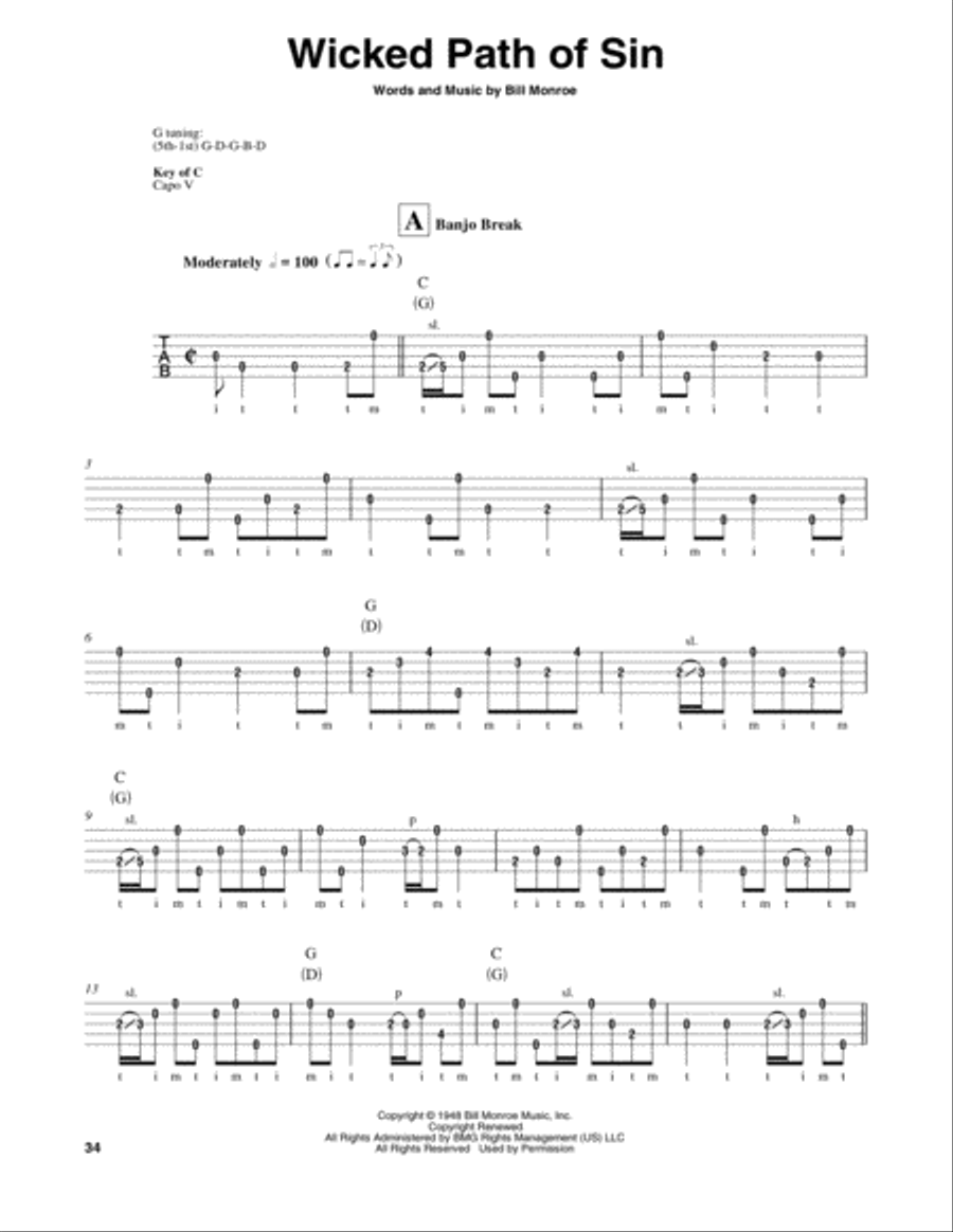 Wicked Path Of Sin Banjo scores gallery preview page 1