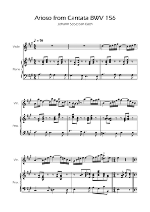 Book cover for Arioso BWV 156 - Violin Solo w/ Piano