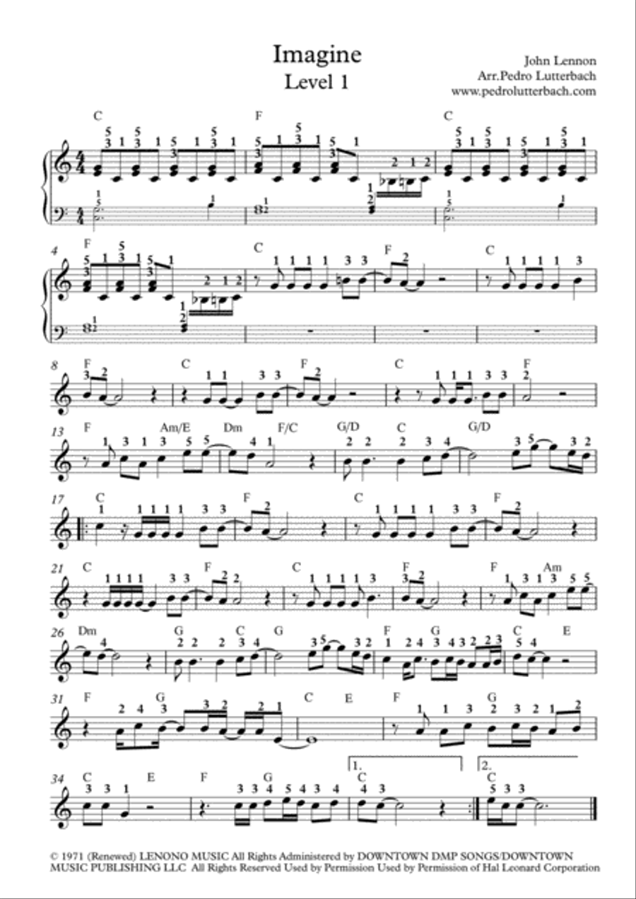 Imagine Easy Piano scores gallery preview page 1