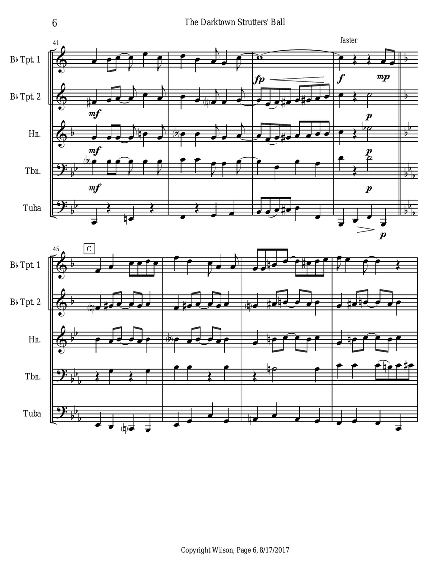 The Darktown Strutters' Ball Brass Quintet scores gallery preview page 6