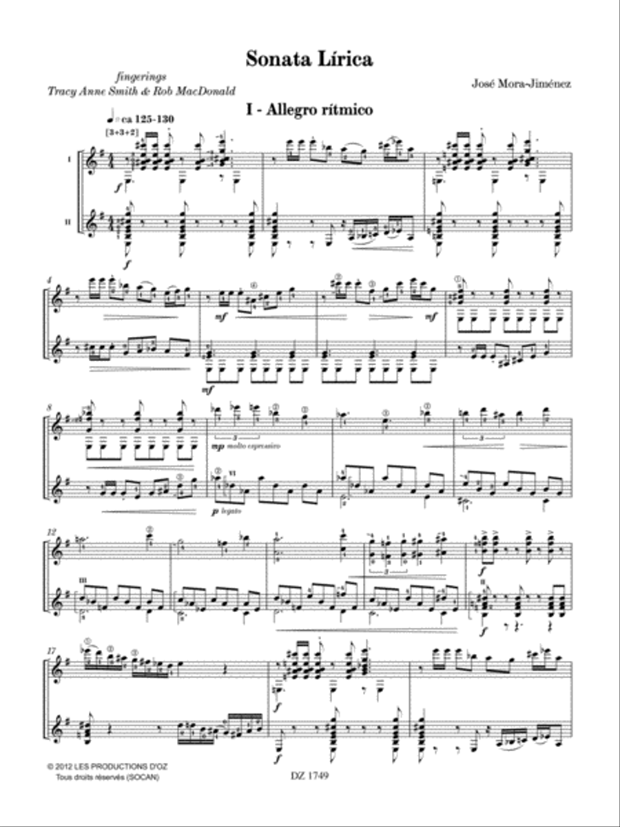 Sonata Lírica Classical Guitar scores gallery preview page 3