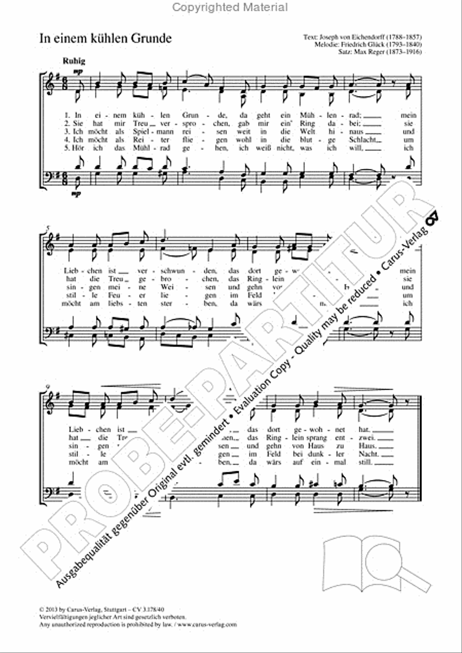 In einem kuhlen Grunde 4-Part scores gallery preview page 2