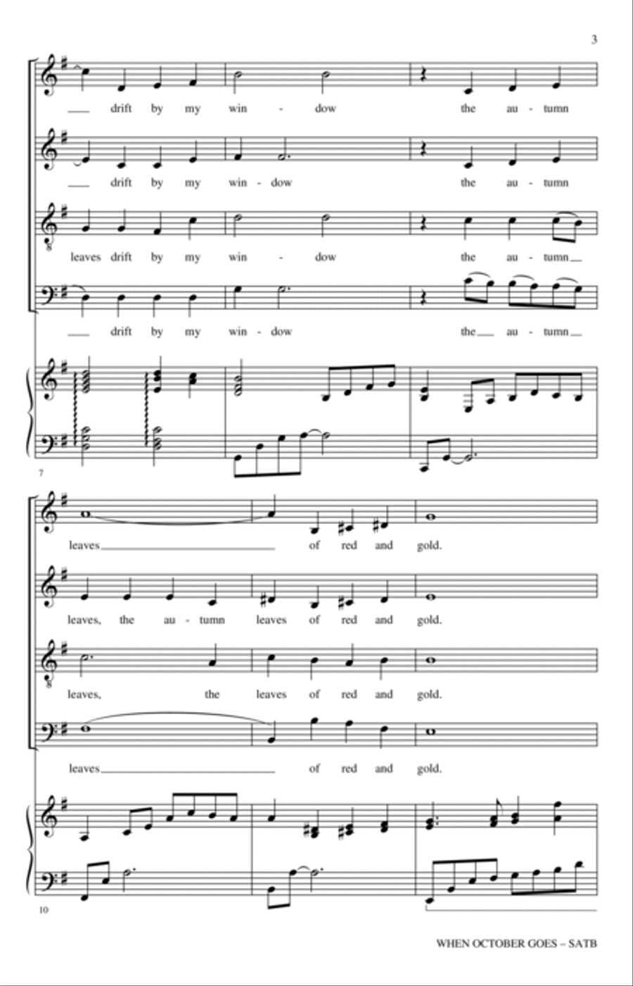 When October Goes (with Autumn Leaves) 4-Part scores gallery preview page 2