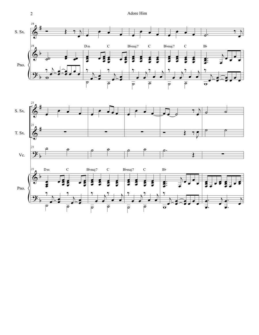 Adore Him Woodwind Duet scores gallery preview page 2