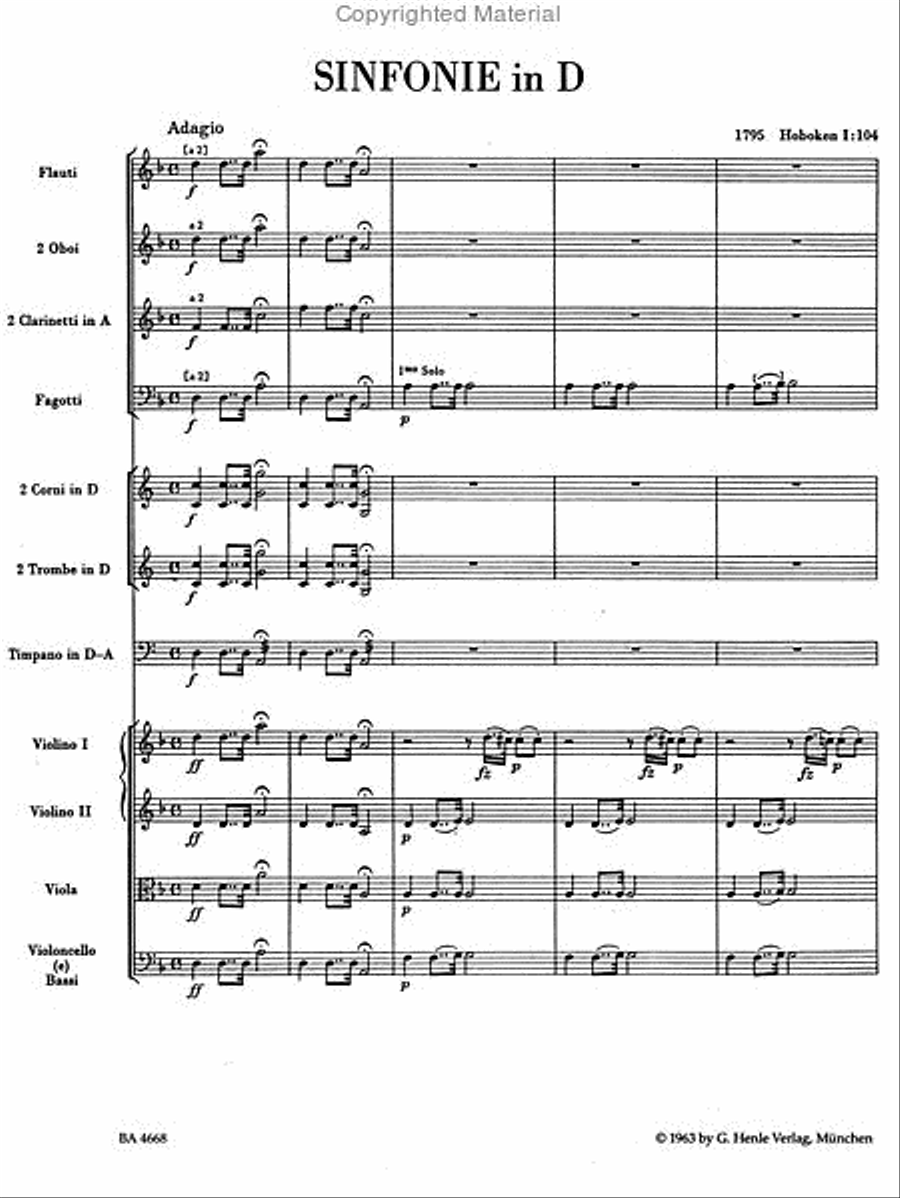 Symphony D major Hob. I:104 'London Symphony, No. 12' Orchestra scores gallery preview page 2