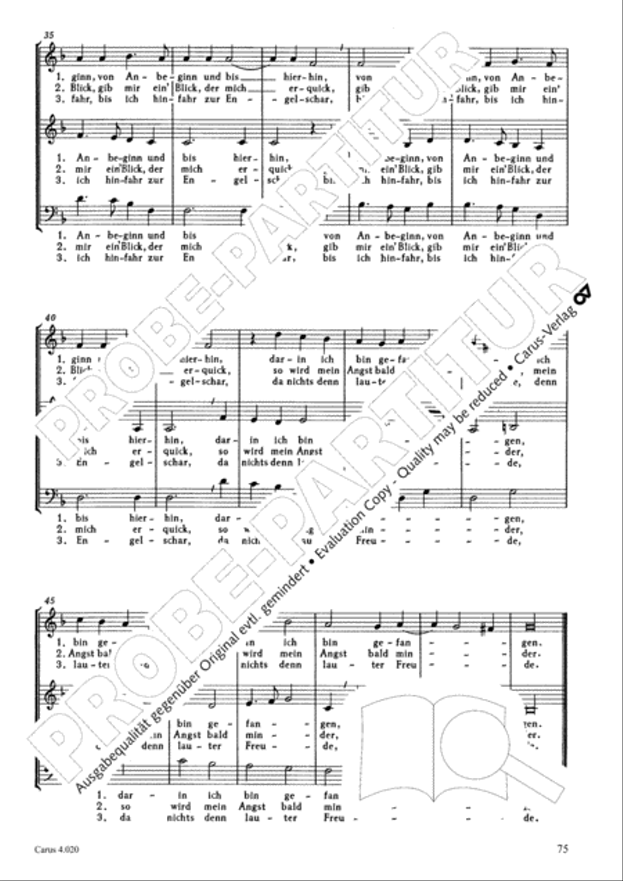 Calvisius: Tricinia. Psalmen und Motetten zu drei Stimmen Choir scores gallery preview page 76