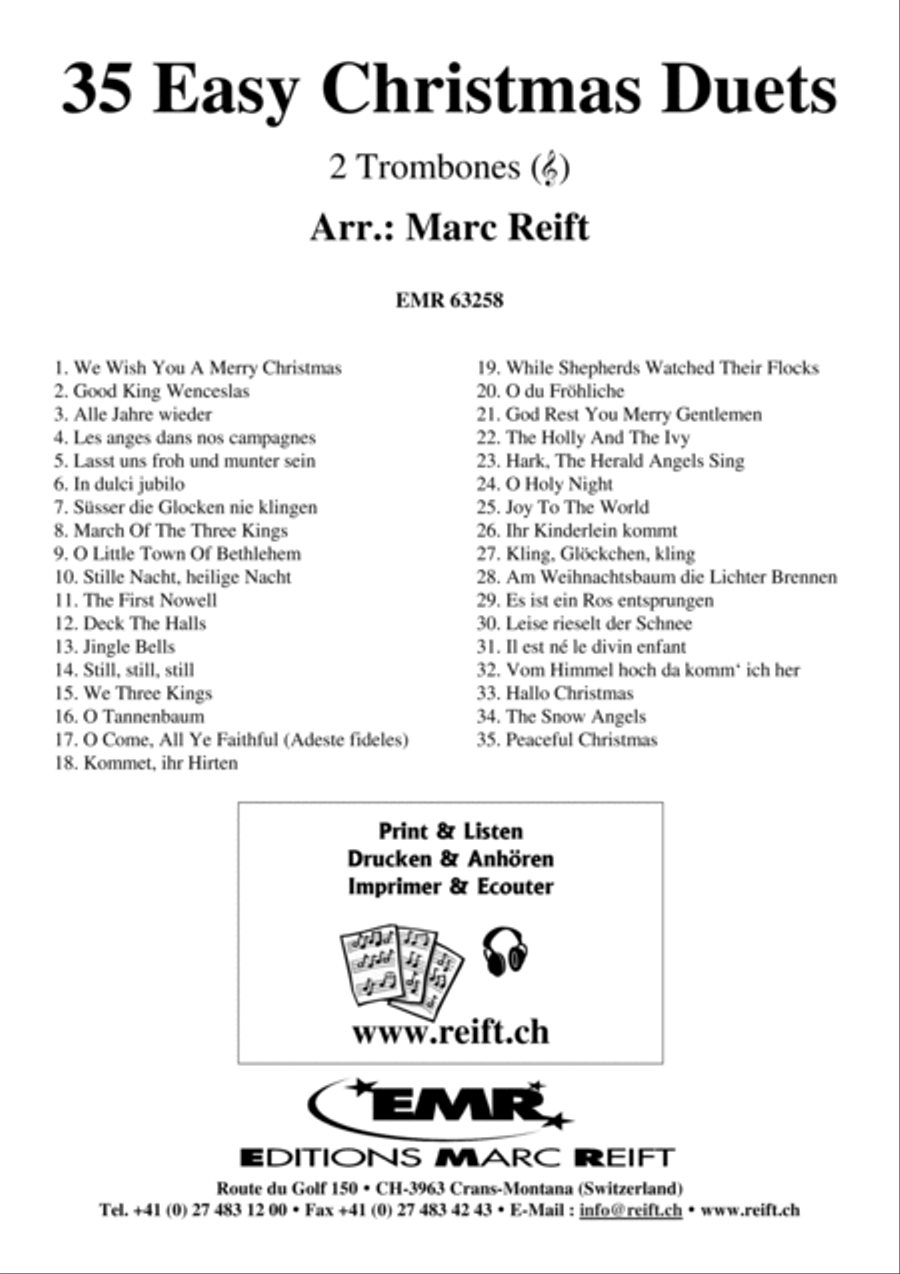 35 Easy Christmas Duets Trombone Duet scores gallery preview page 2