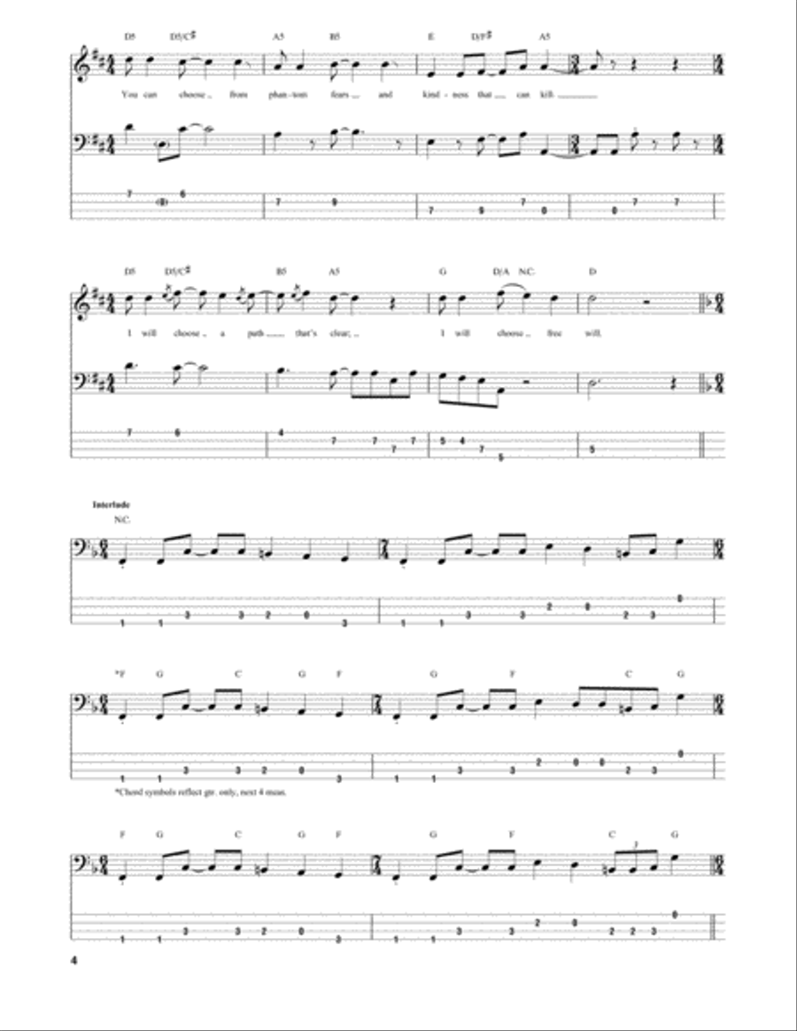 Freewill Guitar Tablature scores gallery preview page 4
