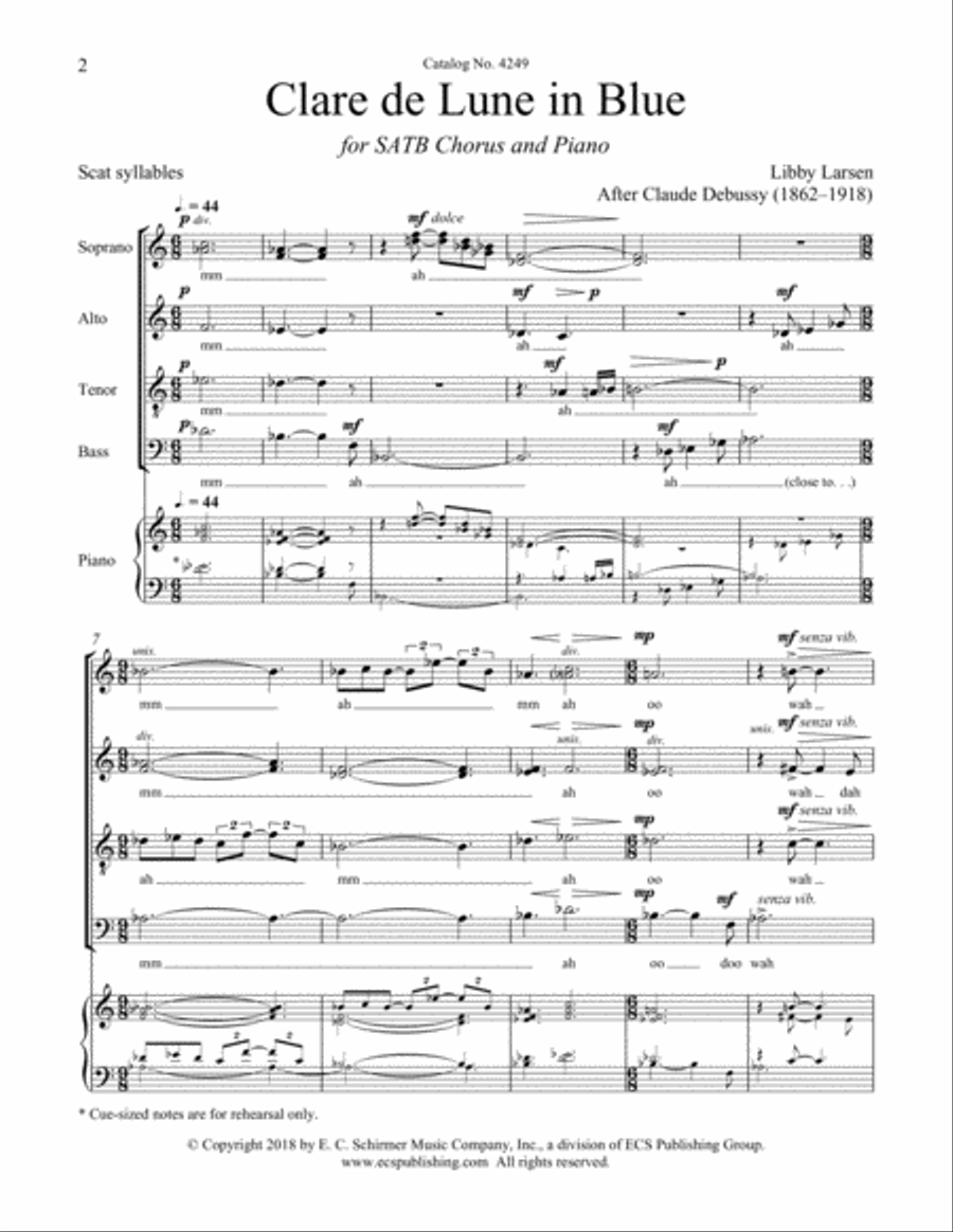 Clair de Lune in Blue Clair de Lune in Blue 4-Part scores gallery preview page 2