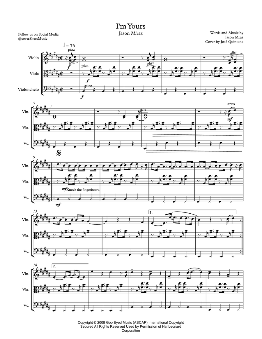 I'm Yours String Trio scores gallery preview page 3