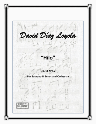 Book cover for Hilo Op.11 Nro.2 for Soprano, Tenor & Orchestra