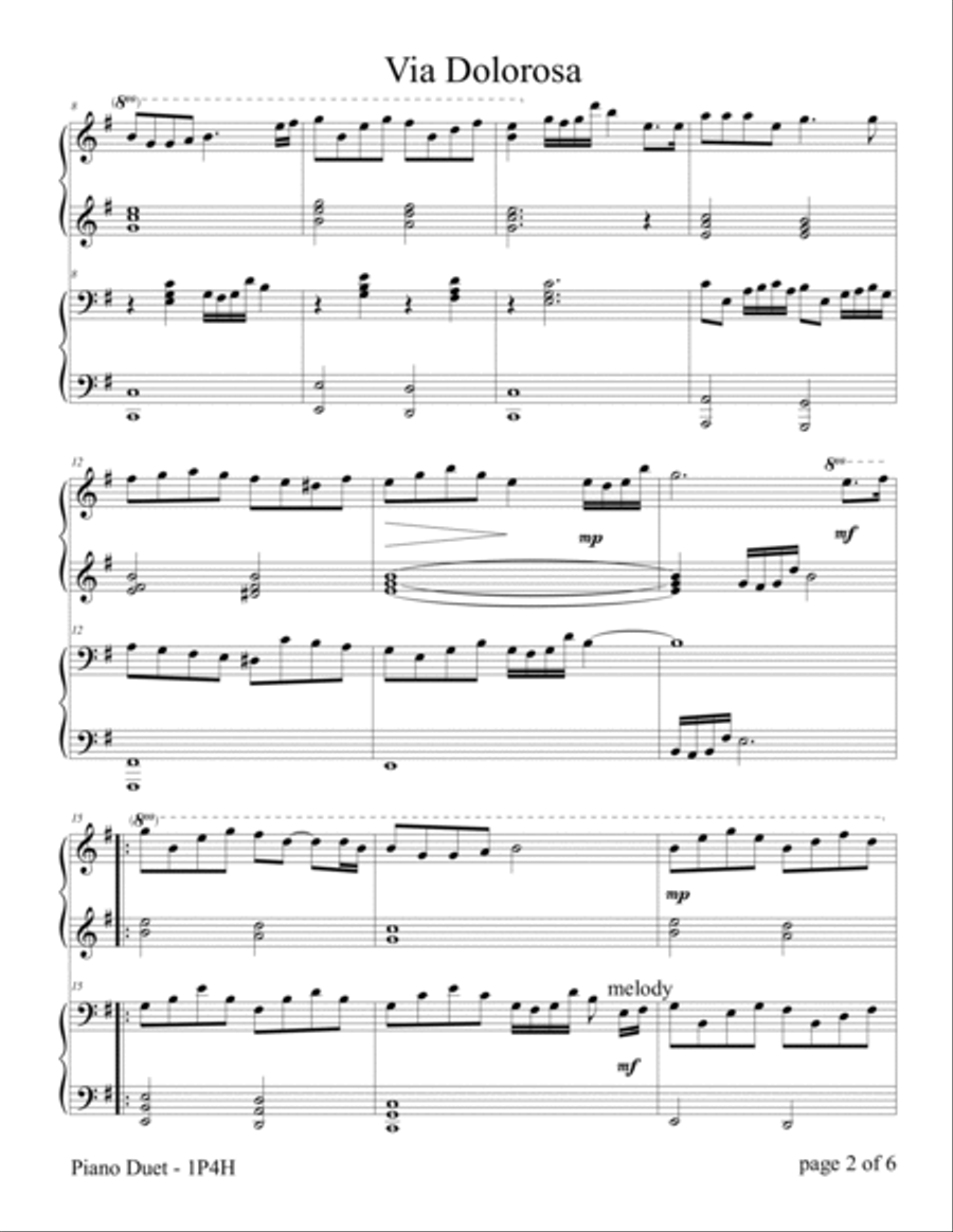 Via Dolorosa 1 Piano, 4-Hands scores gallery preview page 5