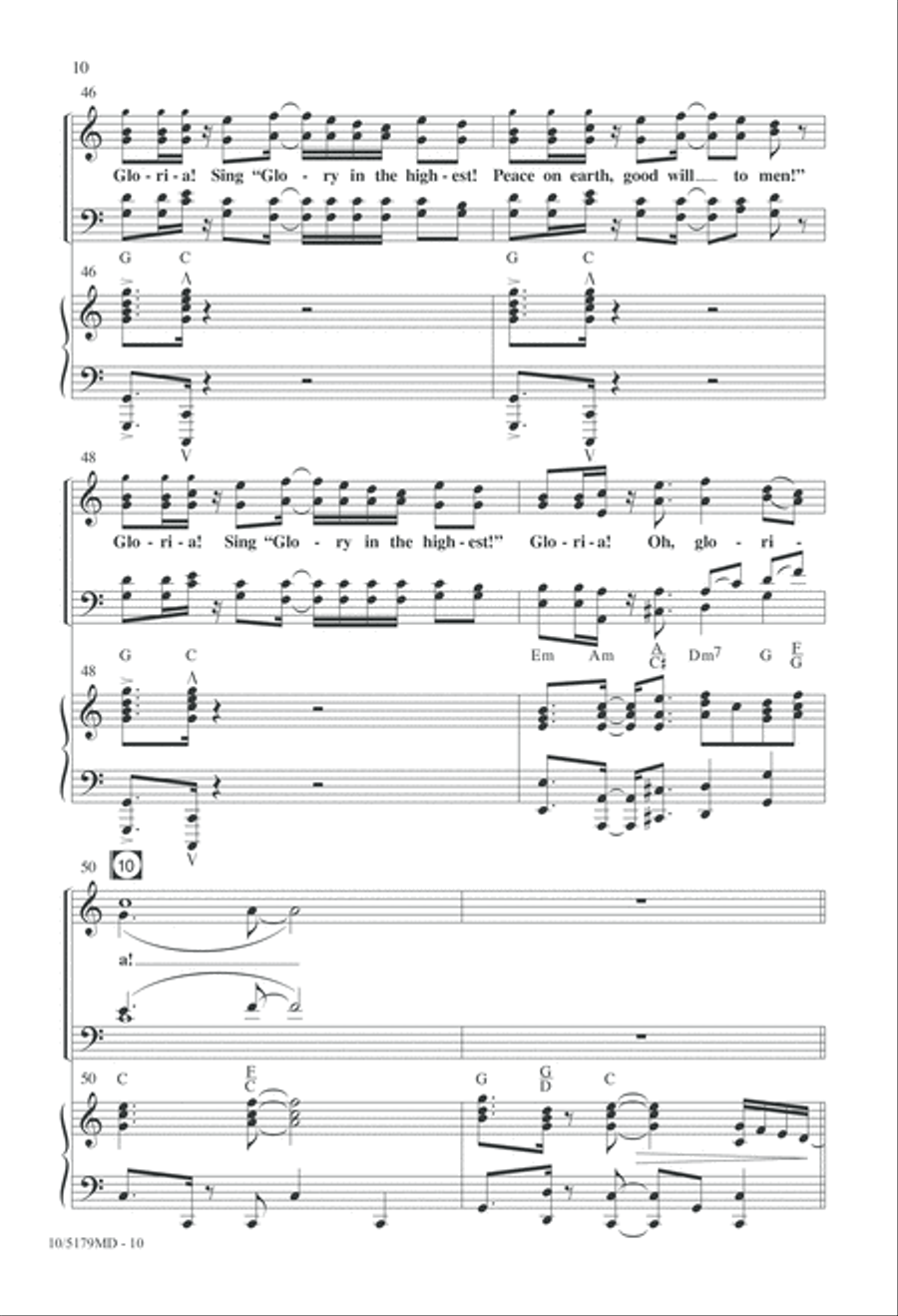 Gloria! Oh, Gloria! Gloria! Oh, Gloria! 4-Part scores gallery preview page 10
