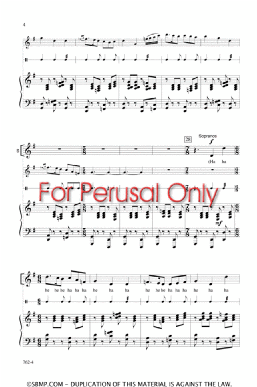Laughing Song - SATB Octavo 4-Part scores gallery preview page 3