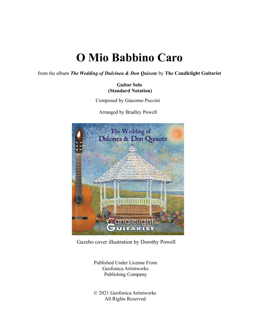 O Mio Babbino Caro (guitar solo) Classical Guitar scores gallery preview page 1