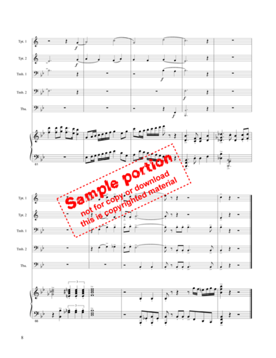 America, America America, America Brass Quintet scores gallery preview page 4
