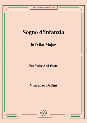 Bellini-Sogno d'infanzia in D flat Major,for Voice and Piano